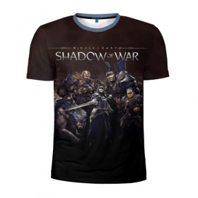Мужская футболка 3D спортивная с принтом Shadow of War 2 в Санкт-Петербурге, 100% полиэстер с улучшенными характеристиками | приталенный силуэт, круглая горловина, широкие плечи, сужается к линии бедра | lord of the rings