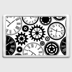 Магнит 45*70 с принтом Часы и шестеренки в Санкт-Петербурге, Пластик | Размер: 78*52 мм; Размер печати: 70*45 | pattern | узор | часы