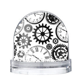 Снежный шар с принтом Часы и шестеренки в Санкт-Петербурге, Пластик | Изображение внутри шара печатается на глянцевой фотобумаге с двух сторон | pattern | узор | часы