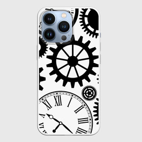 Чехол для iPhone 13 Pro с принтом Часы и шестеренки в Санкт-Петербурге,  |  | Тематика изображения на принте: pattern | узор | часы