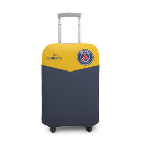 Чехол для чемодана 3D с принтом Paris Saint-Germain - Navy Yellow (Collections 2018) в Санкт-Петербурге, 86% полиэфир, 14% спандекс | двустороннее нанесение принта, прорези для ручек и колес | paris saint germain | psg | псж