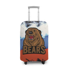Чехол для чемодана 3D с принтом Russian bears в Санкт-Петербурге, 86% полиэфир, 14% спандекс | двустороннее нанесение принта, прорези для ручек и колес | abstraction | bear | grunge | абстракция | краска | медведь | русский | триколор | я русский