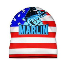 Шапка 3D с принтом Marlin USA в Санкт-Петербурге, 100% полиэстер | универсальный размер, печать по всей поверхности изделия | Тематика изображения на принте: 