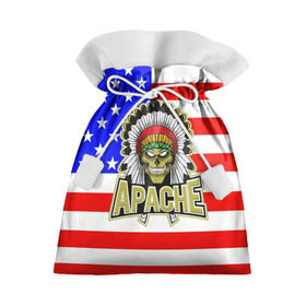 Подарочный 3D мешок с принтом Индейцы Apache в Санкт-Петербурге, 100% полиэстер | Размер: 29*39 см | apache | usa | америка | американец | индейцы | символика америки | сша