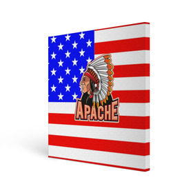 Холст квадратный с принтом Apache в Санкт-Петербурге, 100% ПВХ |  | apache | usa | америка | американец | индейцы | символика америки | сша