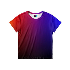 Детская футболка 3D с принтом Градиент 3 в Санкт-Петербурге, 100% гипоаллергенный полиэфир | прямой крой, круглый вырез горловины, длина до линии бедер, чуть спущенное плечо, ткань немного тянется | градиент | красный | синий | текстура | цвет