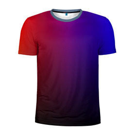 Мужская футболка 3D спортивная с принтом Градиент 3 в Санкт-Петербурге, 100% полиэстер с улучшенными характеристиками | приталенный силуэт, круглая горловина, широкие плечи, сужается к линии бедра | градиент | красный | синий | текстура | цвет