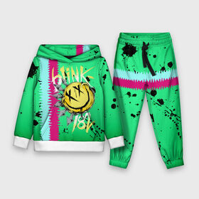 Детский костюм 3D (с толстовкой) с принтом Blink 182 в Санкт-Петербурге,  |  | blink | альтернативный рок | блинк | зеленый | линии | марк хоппус | музыка | мэтт скиба | панк | панк рок | песни | полосы | поп панк | рок | скейт панк | смайл | трэвис баркер