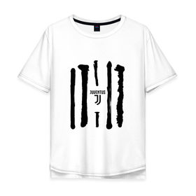 Мужская футболка хлопок Oversize с принтом Juventus - Drawing paint (Collections 2018) в Санкт-Петербурге, 100% хлопок | свободный крой, круглый ворот, “спинка” длиннее передней части | juve | юве | ювентус