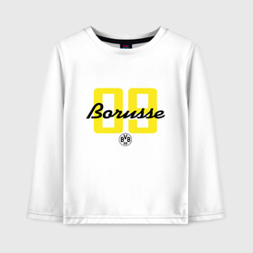 Детский лонгслив хлопок с принтом Borussia Dortmund - Borusse 09 (New 2018 Design) в Санкт-Петербурге, 100% хлопок | круглый вырез горловины, полуприлегающий силуэт, длина до линии бедер | Тематика изображения на принте: боруссия дортмунд