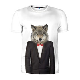 Мужская футболка 3D спортивная с принтом Волк в Санкт-Петербурге, 100% полиэстер с улучшенными характеристиками | приталенный силуэт, круглая горловина, широкие плечи, сужается к линии бедра | бабочка | волк | животные | костюм | природа | смокинг | собака