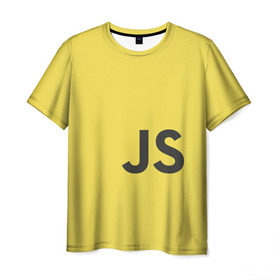 Мужская футболка 3D с принтом JavaScript в Санкт-Петербурге, 100% полиэфир | прямой крой, круглый вырез горловины, длина до линии бедер | javascript | js