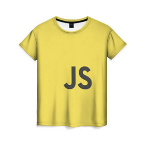 Женская футболка 3D с принтом JavaScript в Санкт-Петербурге, 100% полиэфир ( синтетическое хлопкоподобное полотно) | прямой крой, круглый вырез горловины, длина до линии бедер | javascript | js
