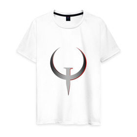 Мужская футболка хлопок с принтом Quake Champions - Logo в Санкт-Петербурге, 100% хлопок | прямой крой, круглый вырез горловины, длина до линии бедер, слегка спущенное плечо. | cq | q1 | q2 | q3 | quake champions | quake live
