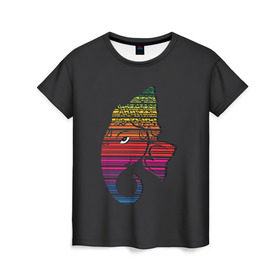 Женская футболка 3D с принтом Индийский слон в Санкт-Петербурге, 100% полиэфир ( синтетическое хлопкоподобное полотно) | прямой крой, круглый вырез горловины, длина до линии бедер | india | будда | буддизм | индия | орнамент индии | символика индии | слон | хинди | этнический узор