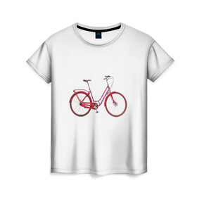 Женская футболка 3D с принтом Велосипед в Санкт-Петербурге, 100% полиэфир ( синтетическое хлопкоподобное полотно) | прямой крой, круглый вырез горловины, длина до линии бедер | bicycle | байсикл | велик | красный | москва | педали