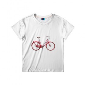 Детская футболка 3D с принтом Велосипед в Санкт-Петербурге, 100% гипоаллергенный полиэфир | прямой крой, круглый вырез горловины, длина до линии бедер, чуть спущенное плечо, ткань немного тянется | bicycle | байсикл | велик | красный | москва | педали