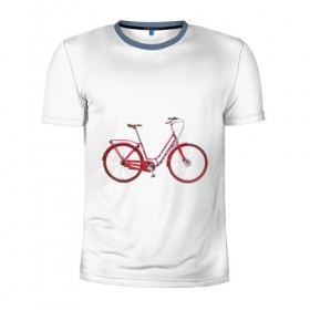 Мужская футболка 3D спортивная с принтом Велосипед в Санкт-Петербурге, 100% полиэстер с улучшенными характеристиками | приталенный силуэт, круглая горловина, широкие плечи, сужается к линии бедра | Тематика изображения на принте: bicycle | байсикл | велик | красный | москва | педали