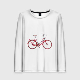 Женский лонгслив 3D с принтом Велосипед в Санкт-Петербурге, 100% полиэстер | длинные рукава, круглый вырез горловины, полуприлегающий силуэт | bicycle | байсикл | велик | красный | москва | педали