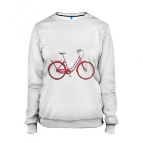 Женский свитшот 3D с принтом Велосипед в Санкт-Петербурге, 100% полиэстер с мягким внутренним слоем | круглый вырез горловины, мягкая резинка на манжетах и поясе, свободная посадка по фигуре | bicycle | байсикл | велик | красный | москва | педали