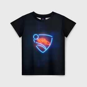 Детская футболка 3D с принтом Rocket League в Санкт-Петербурге, 100% гипоаллергенный полиэфир | прямой крой, круглый вырез горловины, длина до линии бедер, чуть спущенное плечо, ткань немного тянется | rocket league