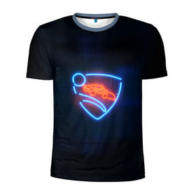 Мужская футболка 3D спортивная с принтом Rocket League в Санкт-Петербурге, 100% полиэстер с улучшенными характеристиками | приталенный силуэт, круглая горловина, широкие плечи, сужается к линии бедра | Тематика изображения на принте: rocket league