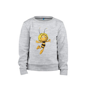 Детский свитшот хлопок с принтом пчелка Майя в Санкт-Петербурге, 100% хлопок | круглый вырез горловины, эластичные манжеты, пояс и воротник | вилли | майя | мая | пчелка | пчёлка майя | флип