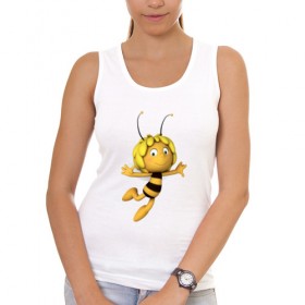 Женская майка хлопок с принтом пчелка Майя в Санкт-Петербурге, 95% хлопок, 5% эластан |  | Тематика изображения на принте: вилли | майя | мая | пчелка | пчёлка майя | флип