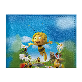 Обложка для студенческого билета с принтом Пчелка Майя в Санкт-Петербурге, натуральная кожа | Размер: 11*8 см; Печать на всей внешней стороне | вилли | майя | мая | пчелка | пчёлка майя | флип