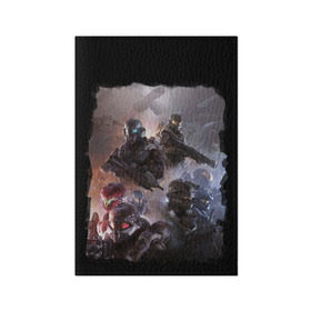 Обложка для паспорта матовая кожа с принтом Halo wars в Санкт-Петербурге, натуральная матовая кожа | размер 19,3 х 13,7 см; прозрачные пластиковые крепления | Тематика изображения на принте: halo