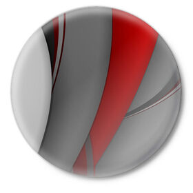 Значок с принтом Red-gray abstraction в Санкт-Петербурге,  металл | круглая форма, металлическая застежка в виде булавки | Тематика изображения на принте: 