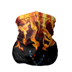 Бандана-труба 3D с принтом Две стихии в Санкт-Петербурге, 100% полиэстер, ткань с особыми свойствами — Activecool | плотность 150‒180 г/м2; хорошо тянется, но сохраняет форму | Тематика изображения на принте: cold | fire | ice | вода water | лёд | огонь | пламя | стихиz | холод