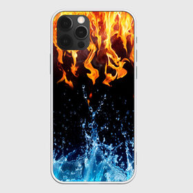 Чехол для iPhone 12 Pro Max с принтом Две стихии в Санкт-Петербурге, Силикон |  | cold | fire | ice | вода water | лёд | огонь | пламя | стихиz | холод