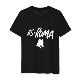 Мужская футболка хлопок с принтом A S Roma - White Graphic в Санкт-Петербурге, 100% хлопок | прямой крой, круглый вырез горловины, длина до линии бедер, слегка спущенное плечо. | 