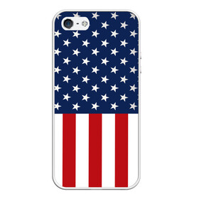 Чехол для iPhone 5/5S матовый с принтом Флаг США в Санкт-Петербурге, Силикон | Область печати: задняя сторона чехла, без боковых панелей | Тематика изображения на принте: flag | usa | патриотизм | сша | флаг