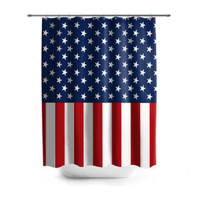 Штора 3D для ванной с принтом Флаг США в Санкт-Петербурге, 100% полиэстер | плотность материала — 100 г/м2. Стандартный размер — 146 см х 180 см. По верхнему краю — пластиковые люверсы для креплений. В комплекте 10 пластиковых колец | flag | usa | патриотизм | сша | флаг