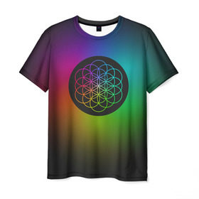 Мужская футболка 3D с принтом Coldplay в Санкт-Петербурге, 100% полиэфир | прямой крой, круглый вырез горловины, длина до линии бедер | cold play | rock | колд плей | колд плэй | колдплей | колдплэй | рок