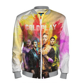 Мужской бомбер 3D с принтом Coldplay в Санкт-Петербурге, 100% полиэстер | застегивается на молнию, по бокам два кармана без застежек, по низу бомбера и на воротнике - эластичная резинка | cold play | rock | колд плей | колд плэй | колдплей | колдплэй | рок