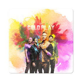 Магнит виниловый Квадрат с принтом Coldplay в Санкт-Петербурге, полимерный материал с магнитным слоем | размер 9*9 см, закругленные углы | cold play | rock | колд плей | колд плэй | колдплей | колдплэй | рок