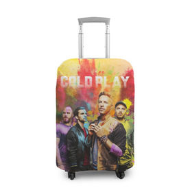 Чехол для чемодана 3D с принтом Coldplay в Санкт-Петербурге, 86% полиэфир, 14% спандекс | двустороннее нанесение принта, прорези для ручек и колес | cold play | rock | колд плей | колд плэй | колдплей | колдплэй | рок