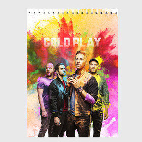 Скетчбук с принтом Coldplay в Санкт-Петербурге, 100% бумага
 | 48 листов, плотность листов — 100 г/м2, плотность картонной обложки — 250 г/м2. Листы скреплены сверху удобной пружинной спиралью | cold play | rock | колд плей | колд плэй | колдплей | колдплэй | рок