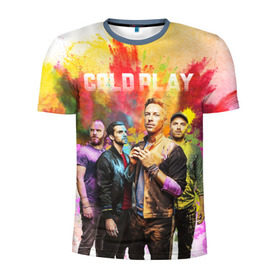 Мужская футболка 3D спортивная с принтом Coldplay в Санкт-Петербурге, 100% полиэстер с улучшенными характеристиками | приталенный силуэт, круглая горловина, широкие плечи, сужается к линии бедра | cold play | rock | колд плей | колд плэй | колдплей | колдплэй | рок