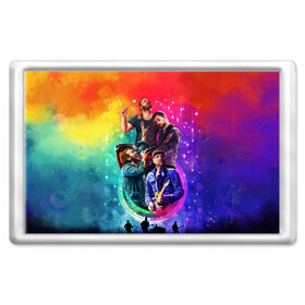 Магнит 45*70 с принтом Coldplay в Санкт-Петербурге, Пластик | Размер: 78*52 мм; Размер печати: 70*45 | 