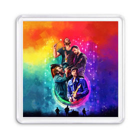 Магнит 55*55 с принтом Coldplay в Санкт-Петербурге, Пластик | Размер: 65*65 мм; Размер печати: 55*55 мм | 