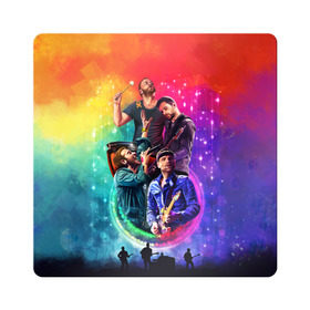 Магнит виниловый Квадрат с принтом Coldplay в Санкт-Петербурге, полимерный материал с магнитным слоем | размер 9*9 см, закругленные углы | 