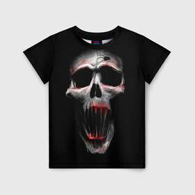 Детская футболка 3D с принтом Череп в Санкт-Петербурге, 100% гипоаллергенный полиэфир | прямой крой, круглый вырез горловины, длина до линии бедер, чуть спущенное плечо, ткань немного тянется | skull | череп