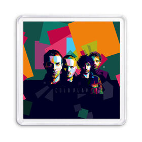 Магнит 55*55 с принтом Coldplay в Санкт-Петербурге, Пластик | Размер: 65*65 мм; Размер печати: 55*55 мм | cold play | rock | колд плей | колд плэй | колдплей | колдплэй | рок