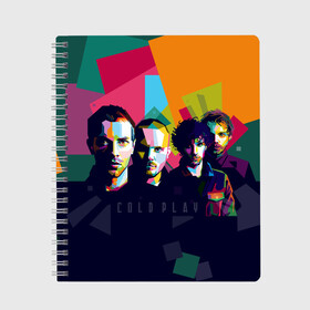 Тетрадь с принтом Coldplay в Санкт-Петербурге, 100% бумага | 48 листов, плотность листов — 60 г/м2, плотность картонной обложки — 250 г/м2. Листы скреплены сбоку удобной пружинной спиралью. Уголки страниц и обложки скругленные. Цвет линий — светло-серый
 | cold play | rock | колд плей | колд плэй | колдплей | колдплэй | рок
