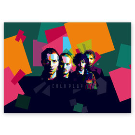 Поздравительная открытка с принтом Coldplay в Санкт-Петербурге, 100% бумага | плотность бумаги 280 г/м2, матовая, на обратной стороне линовка и место для марки
 | cold play | rock | колд плей | колд плэй | колдплей | колдплэй | рок