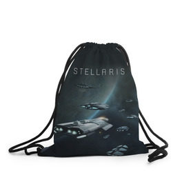 Рюкзак-мешок 3D с принтом Stellaris в Санкт-Петербурге, 100% полиэстер | плотность ткани — 200 г/м2, размер — 35 х 45 см; лямки — толстые шнурки, застежка на шнуровке, без карманов и подкладки | stellaris